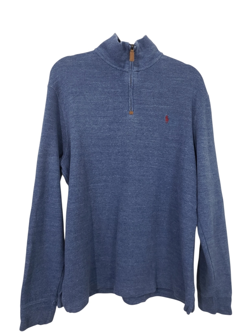 Polo Ralph Lauren Blue Quarter-Zip Pullover Vintage Men's Sweater Size Large